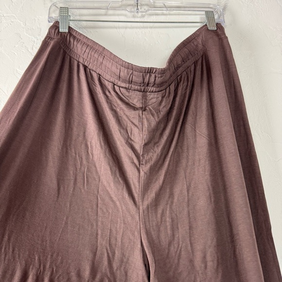 Nuuds‎ PJ Pajama Pants Sleep Lounge Soft Knit Dark Brown Tie Waist Pull On Rayon - Picture 5 of 7